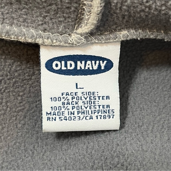 Old Navy Full Zip Hooded Fleece Jacket Mens Size Large Gray Thick Pockets - Picture 4 of 10